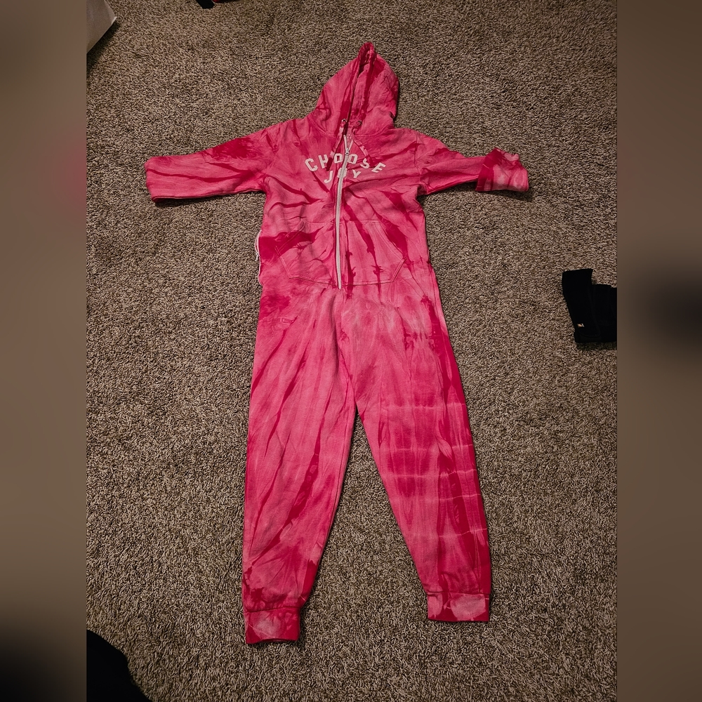 Shop Forward Choose Joy Onesie Sweats Pink Tie Die L/XL